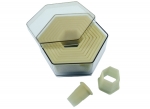 Boite de 9 decoupoirs plastiques hexagones lisses