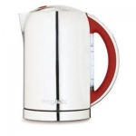 Bouilloire electrique Magimix 1.7 L double paroi inox brillant poignee rouge