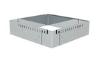 Cadre a entremets inox extensible rectangulaire gradue de 43 x 29 cm a 56 x 84 c
