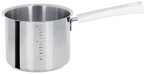 Casserole Haute Graduee 14 cm Poignee Blanche Inox Mutine Fixe