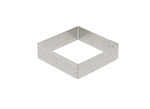 Cercle a tarte carre perfore en inox H. 2 cm - L. 7 cm