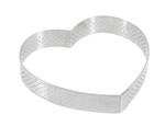 Cercle a tarte "coeur" perfore en inox H. 2 cm - O 12 cm