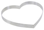 Cercle a tarte "coeur" perfore en inox H. 2 cm - O 22 cm