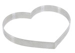 Cercle a tarte "coeur" perfore en inox H. 2 cm - O 18 cm