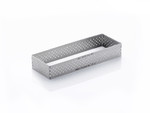 Cercle a tarte rectangulaire a bord droit en inox perfore Air System® hauteur 2