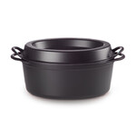 Cocotte en fonte emaillee DOUFEU ovale 32 cm Noire