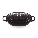 Cocotte oblongue en fonte emaillee pour braiser & gratiner 31 cm 3,4 litres noir