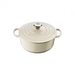 Cocotte Signature en fonte emaillee ronde 20 cm creme