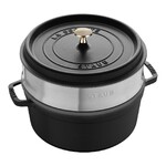 Cocotte ronde avec panier vapeur 26 cm Noir mat