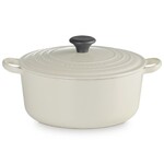 Cocotte Signature en fonte emaillee ronde 26 cm Creme