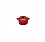 Mini-Cocotte Ronde En Fonte Emaillee 10 cm Cerise