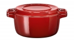 Cocotte ronde en fonte rouge, diam 28cm