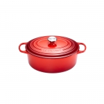 Cocotte Signature en fonte emaillee ovale 23 cm rouge Cerise