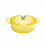 Cocotte Signature en fonte emaillee ovale 27 cm jaune Soleil