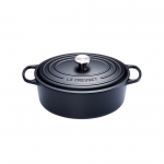 Cocotte Signature en fonte emaillee ovale 27 cm Noir Mat