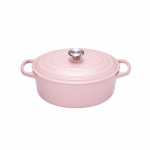 Cocotte Signature en fonte emaillee ovale 27 cm rose Chiffon Pink
