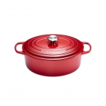 Cocotte Signature en fonte emaillee ovale 27 cm rouge Burgundy