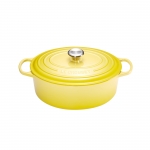 Cocotte Signature en fonte emaillee ovale 29 cm jaune Soleil