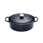 Cocotte Signature en fonte emaillee ovale 29 cm Noir Mat