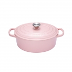 Cocotte Signature en fonte emaillee ovale 29 cm rose Chiffon Pink