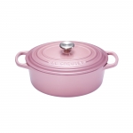 Cocotte Signature en fonte emaillee ovale 29 cm rose Mauve Pink