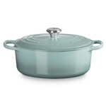 Cocotte Signature en fonte emaillee ovale 29 cm Sea Salt