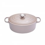 Cocotte Signature en fonte emaillee ovale 31 cm beige Sisal