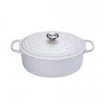 Cocotte Signature en fonte emaillee ovale 31 cm blanc Coton