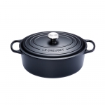 Cocotte Signature en fonte emaillee ovale 31 cm Noir Mat