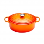 Cocotte Signature en fonte emaillee ovale 31 cm Volcanique