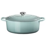 Cocotte Signature en fonte emaillee ovale 31 cm Sea Salt