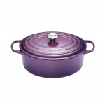 Cocotte Signature en fonte emaillee ovale 31 cm violet Cassis