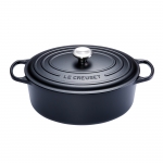 Cocotte Signature en fonte emaillee ovale 35 cm Noir Mat