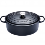 Cocotte Signature en fonte emaillee ovale 40 cm Noir Mat