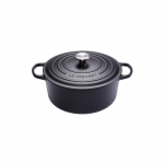 Cocotte Signature en fonte emaillee ronde 18 cm Noir Mat