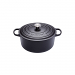 Cocotte Signature en fonte emaillee Ronde 20 cm Noir Mat