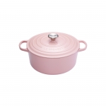 Cocotte Signature en fonte emaillee ronde 20 cm rose Chiffon Pink