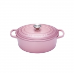 Cocotte Signature en fonte emaillee ronde 27 cm rose Mauve Pink