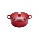 Cocotte Signature en fonte emaillee ronde 20 cm rouge Burgundy