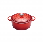 Cocotte Signature en fonte emaillee Ronde 20 cm Cerise