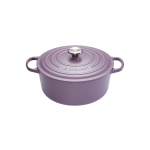 Cocotte Signature en fonte emaillee ronde 20 cm violet Ametist