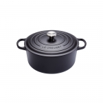 Cocotte Signature en fonte emaillee Ronde 22 cm Noir Mat