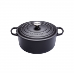 Cocotte Signature en fonte emaillee Ronde 24 cm Noir Mat