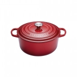 Cocotte Signature en fonte emaillee ronde 24 cm rouge Burgundy