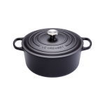 Cocotte Signature en fonte emaillee ronde 26 cm Noir Mat