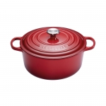 Cocotte Signature en fonte emaillee ronde 28 cm rouge Burgundy