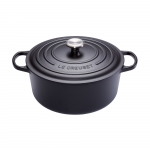 Cocotte Signature en fonte emaillee Ronde 30 cm Noir Mat