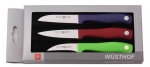 Coffret 3 couteaux a legumes manches couleur - Silverpoint