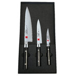 Coffret 3 Couteaux avec Couteau Chef, Utilitaire et Office DAMAS HONOKI