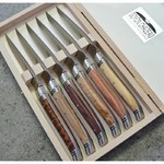 Coffret 6 couteaux Laguiole Prestige Bois assortis Groupe 1 finition Brillant